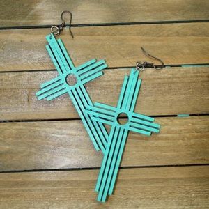 Turquoise Cross Earrings